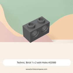 Technic, Brick 1 x 2 with Holes #32000 - 199-Dark Bluish Gray