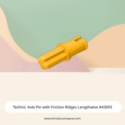 Technic Axle Pin with Friction Ridges Lengthwise #43093  - 191-Bright Light Orange