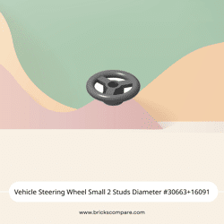 Vehicle Steering Wheel Small 2 Studs Diameter #30663+16091 - 199-Dark Bluish Gray