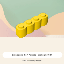 Brick Special 1 x 4 Palisade - aka Log #30137 - 24-Yellow