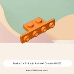 Bracket 1 x 2 - 1 x 4 - Rounded Corners #10201  - 106-Orange