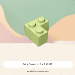 Brick Corner 1 x 2 x 2 #2357 - 326-Yellowish Green