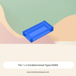 Tile 1 x 2 (Undetermined Type) #3069 - 43-Trans-Dark Blue