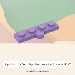 Hinge Plate 1 x 4 Swivel Top / Base - Complete Assembly #73983  - 324-Medium Lavender