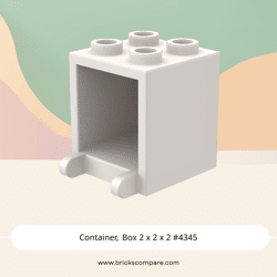 Container, Box 2 x 2 x 2 #4345 - 1-White