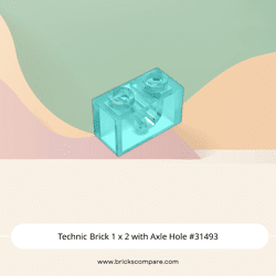 Technic Brick 1 x 2 with Axle Hole #31493 - 42-Trans-Light Blue