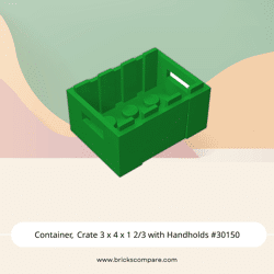 Container, Crate 3 x 4 x 1 2/3 with Handholds #30150 - 28-Green