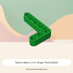 Technic Beam 3 x 5 L-Shape Thick #32526 - 28-Green