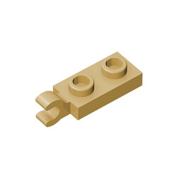 Plate Special 1 x 2 with Clip Horizontal on End #63868 - 5-Tan