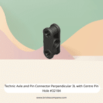 Technic Axle and Pin Connector Perpendicular 3L with Centre Pin Hole #32184  - 316-Titanium Metallic