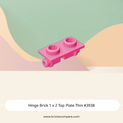 Hinge Brick 1 x 2 Top Plate Thin #3938 - 221-Dark Pink