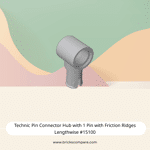 Technic Pin Connector Hub with 1 Pin with Friction Ridges Lengthwise #15100 - 194-Light Bluish Gray