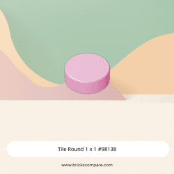 Tile Round 1 x 1 #98138  - 222-Bright Pink