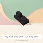Hinge Plate 1 x 2 Locking With 1 Finger On Top #30383 - 26-Black