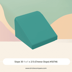 Slope 30 1 x 1 x 2/3 (Cheese Slope) #50746 - 107-Dark Turquoise