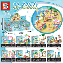 SY 5402-3 8 types of ice cream stand, hot dog stand, coconut, barbecue, skateboard, water gun, locker room, lifeguard observation deck