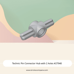 Technic Pin Connector Hub with 2 Axles #27940 - 194-Light Bluish Gray