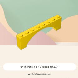 Brick Arch 1 x 8 x 2 Raised #16577  - 24-Yellow