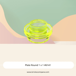 Plate Round 1 x 1 #6141 - 49-Trans Neon Green
