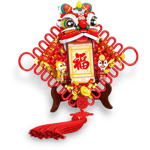 SEMBO 605035 Lucky Lion Holding Blessing Chinese Culture