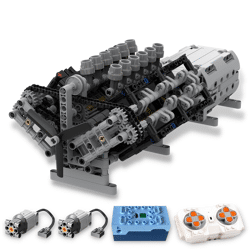 MOC-43833 V12 Engine with Gearbox Mk2 Sci-fi Engine