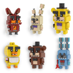 MOC-89132 FNAF Freddy Fazbear Chica and Cupcake Bonnie Foxy Golden Freddy and Springtrap