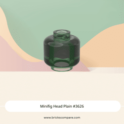 Minifig Head Plain #3626 - 48-Trans-Green