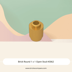 Brick Round 1 x 1 Open Stud #3062 - 297-Pearl Gold