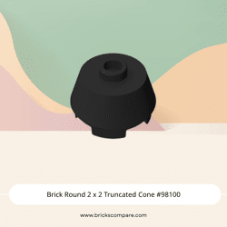 Brick Round 2 x 2 Truncated Cone #98100  - 26-Black