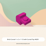 Brick Curved 1 x 2 x 1 1/3 with Curved Top #6091  - 124-Magenta