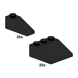Lego 10055 Loose: Black Roof Tiles