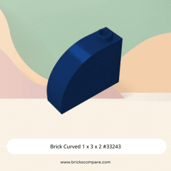 Brick Curved 1 x 3 x 2 #33243 - 140-Dark Blue