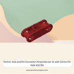 Technic Axle and Pin Connector Perpendicular 3L with Centre Pin Hole #32184  - 154-Dark Red