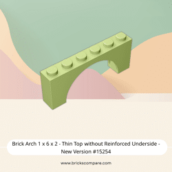 Brick Arch 1 x 6 x 2 - Thin Top without Reinforced Underside - New Version #15254  - 326-Yellowish Green