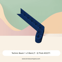 Technic Beam 1 x 9 Bent (7 - 3) Thick #32271 - 140-Dark Blue