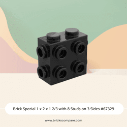 Brick Special 1 x 2 x 1 2/3 with 8 Studs on 3 Sides #67329 - 26-Black