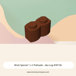 Brick Special 1 x 2 Palisade - aka Log #30136 - 192-Reddish Brown