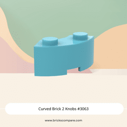Curved Brick 2 Knobs #3063 - 322-Medium Azure