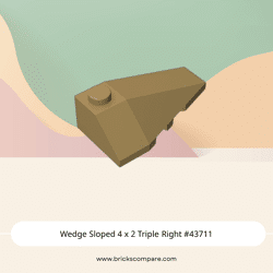 Wedge Sloped 4 x 2 Triple Right #43711 - 138-Dark Tan