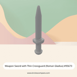 Weapon Sword with Thin Crossguard (Roman Gladius) #95673 - 315-Flat Silver