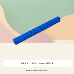 Brick 1 x 14 With Holes #32018 - 23-Blue