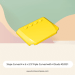 Slope Curved 4 x 6 x 2/3 Triple Curved with 4 Studs #52031 - 24-Yellow