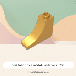 Brick Arch 1 x 3 x 2 Inverted - Inside Bow #18653  - 297-Pearl Gold