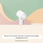 Technic Pin Connector Hub with 1 Pin with Friction Ridges Lengthwise #15100 - 1-White