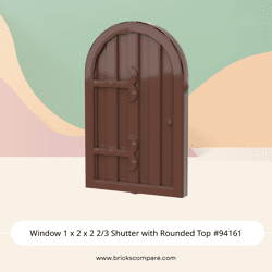 Window 1 x 2 x 2 2/3 Shutter with Rounded Top #94161 - 192-Reddish Brown