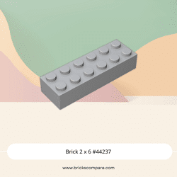 Brick 2 x 6 #44237 - 194-Light Bluish Gray