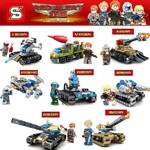 SY SY1245A Red Police Chariot Fighter 8 Phantom Tanks, V3 Rocket Vehicles, Apocalypse Tanks, Tiger Hunting Tanks, Magnetic Storm Tanks, Light Ring Tanks, Grizzly Bear Tanks, Helicopter Gunships