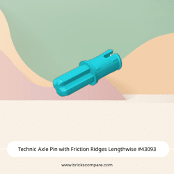Technic Axle Pin with Friction Ridges Lengthwise #43093  - 322-Medium Azure