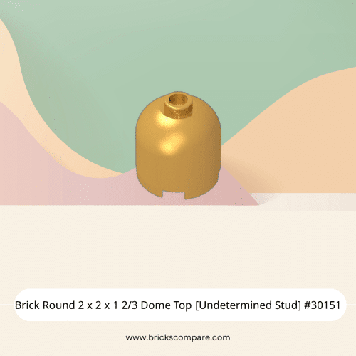 Brick Round 2 x 2 x 1 2/3 Dome Top [Undetermined Stud] #30151 - 297-Pearl Gold