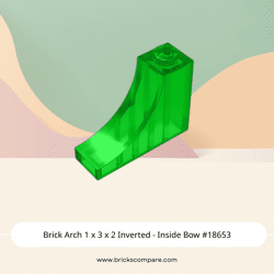 Brick Arch 1 x 3 x 2 Inverted - Inside Bow #18653  - 48-Trans-Green